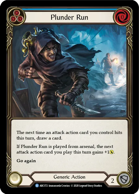 (ARC172) Flesh & Blood TCG Arcane Rising - Unlimited Single: Plunder Run (Blue) (Rainbow Foil)  Rare