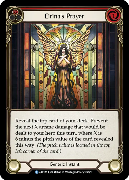 (ARC173) Flesh & Blood TCG Arcane Rising - Unlimited Single: Eirina's Prayer (Red) (Rainbow Foil)  Rare