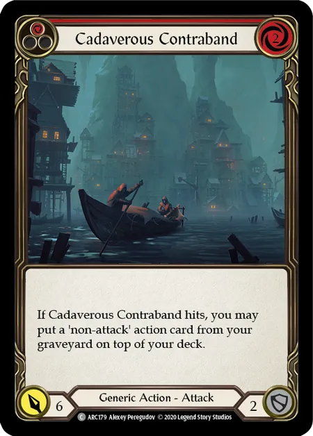 (ARC179) Flesh & Blood TCG Arcane Rising - Unlimited Single: Cadaverous Contraband (Red) (Rainbow Foil)  Common