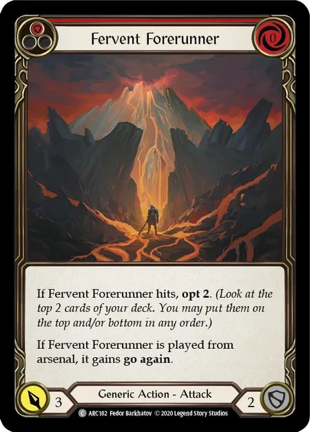 (ARC182) Flesh & Blood TCG Arcane Rising - Unlimited Single: Fervent Forerunner (Red) (Rainbow Foil)  Common