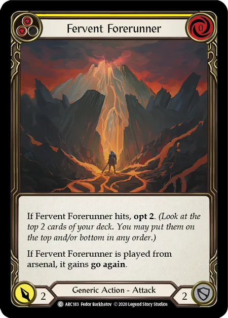 (ARC183) Flesh & Blood TCG Arcane Rising - Unlimited Single: Fervent Forerunner (Yellow) (Rainbow Foil)  Common