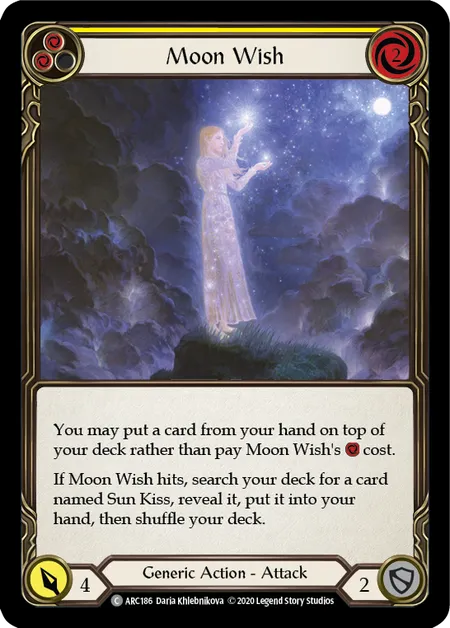 (ARC186) Flesh & Blood TCG Arcane Rising - Unlimited Single: Moon Wish (Yellow) (Regular)  Common
