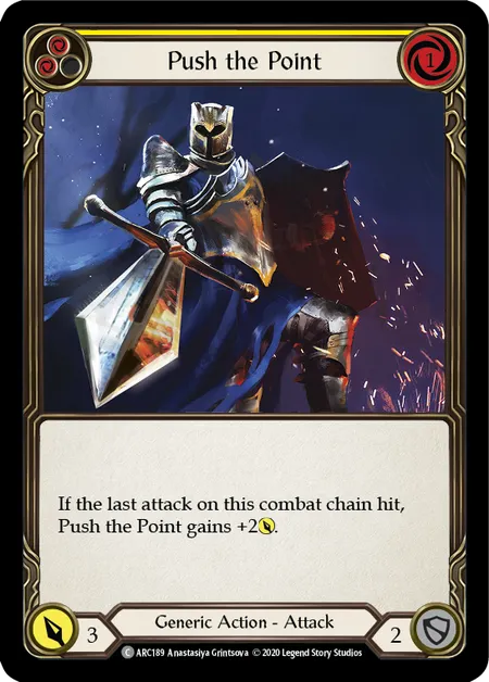 (ARC189) Flesh & Blood TCG Arcane Rising - Unlimited Single: Push the Point (Yellow) (Regular)  Common