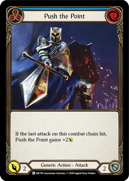 (ARC190) Flesh & Blood TCG Arcane Rising - Unlimited Single: Push the Point (Blue) (Regular)  Common