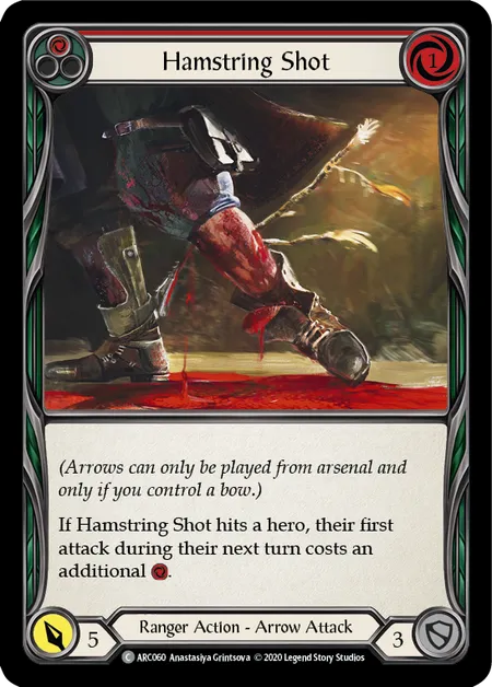 (ARC060) Flesh & Blood TCG Arcane Rising - Unlimited Single: Hamstring Shot (Red) (Rainbow Foil)  Common