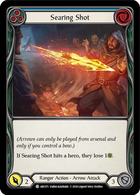 (ARC071) Flesh & Blood TCG Arcane Rising - Unlimited Single: Searing Shot (Blue) (Regular)  Common