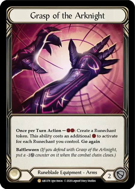 (ARC078) Flesh & Blood TCG Arcane Rising - Unlimited Single: Grasp of the Arknight (Rainbow Foil)  Legendary