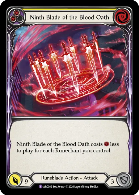 (ARC082) Flesh & Blood TCG Arcane Rising - Unlimited Single: Ninth Blade of the Blood Oath (Rainbow Foil)  Super Rare
