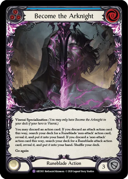 (ARC083) Flesh & Blood TCG Arcane Rising - Unlimited Single: Become the Arknight (Regular)  Super Rare