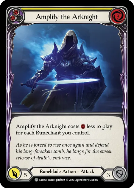 (ARC095) Flesh & Blood TCG Arcane Rising - Unlimited Single: Amplify the Arknight (Yellow) (Rainbow Foil)  Common