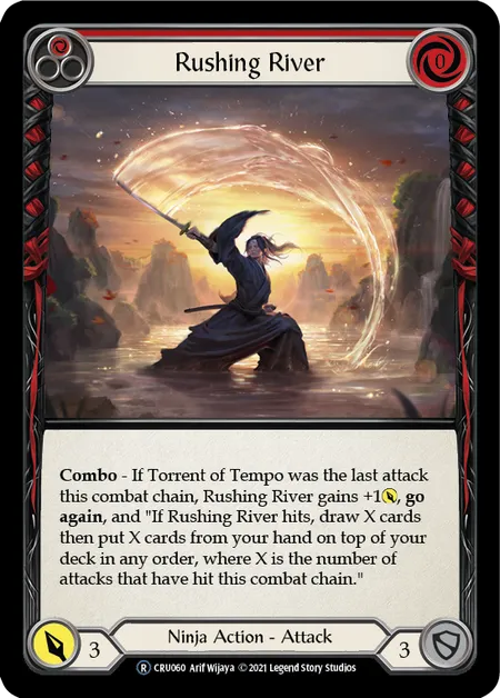 (CRU060) Flesh & Blood TCG Crucible of War - Unlimited Single: Rushing River (Red) (Regular)  Rare