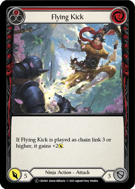 (CRU063) Flesh & Blood TCG Crucible of War - Unlimited Single: Flying Kick (Red) (Regular)  Common