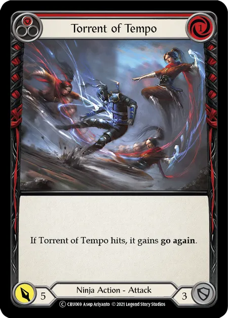 (CRU069) Flesh & Blood TCG Crucible of War - Unlimited Single: Torrent of Tempo (Red) (Regular)  Common