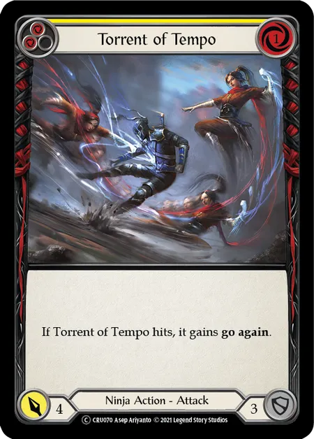 (CRU070) Flesh & Blood TCG Crucible of War - Unlimited Single: Torrent of Tempo (Yellow) (Regular)  Common