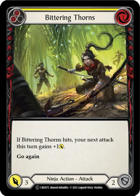 (CRU072) Flesh & Blood TCG Crucible of War - Unlimited Single: Bittering Thorns (Rainbow Foil)  Common