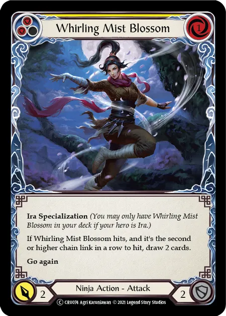 (CRU074) Flesh & Blood TCG Crucible of War - Unlimited Single: Whirling Mist Blossom (Rainbow Foil)  Common