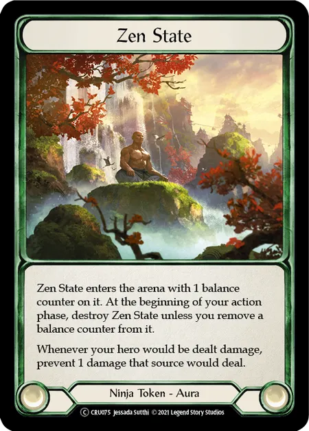 (CRU075) Flesh & Blood TCG Crucible of War - Unlimited Single: Zen State (Rainbow Foil)  Common