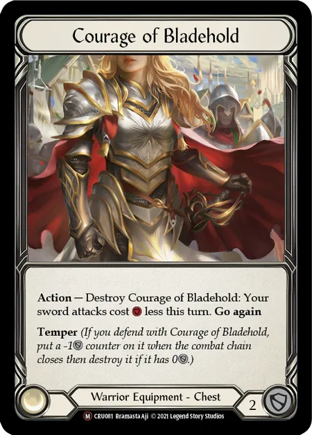 (CRU081) Flesh & Blood TCG Crucible of War - Unlimited Single: Courage of Bladehold (Rainbow Foil)  Majestic