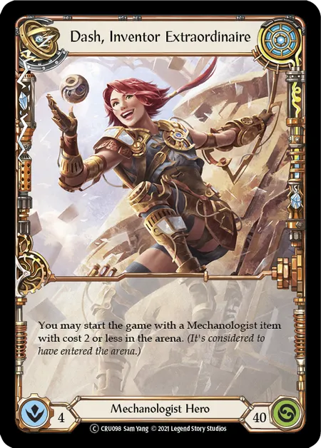 (CRU098) Flesh & Blood TCG Crucible of War - Unlimited Single: Dash, Inventor Extraordinaire (Regular)  Common