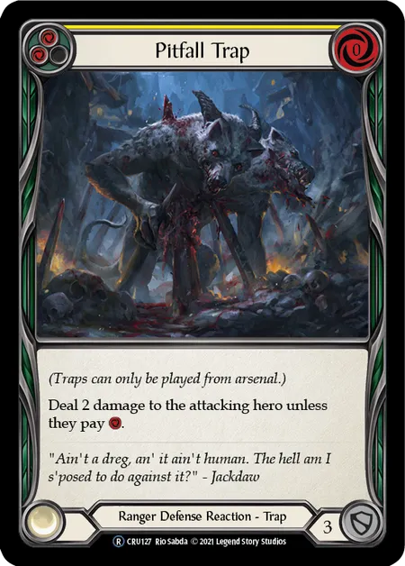 (CRU127) Flesh & Blood TCG Crucible of War - Unlimited Single: Pitfall Trap (Rainbow Foil)  Rare