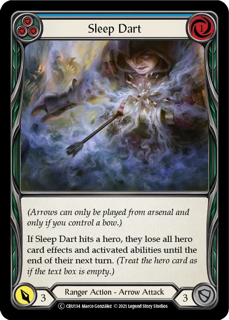(CRU134) Flesh & Blood TCG Crucible of War - Unlimited Single: Sleep Dart (Blue) (Regular)  Common