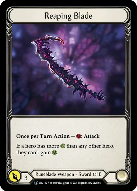 (CRU140) Flesh & Blood TCG Crucible of War - Unlimited Single: Reaping Blade (Rainbow Foil)  Rare