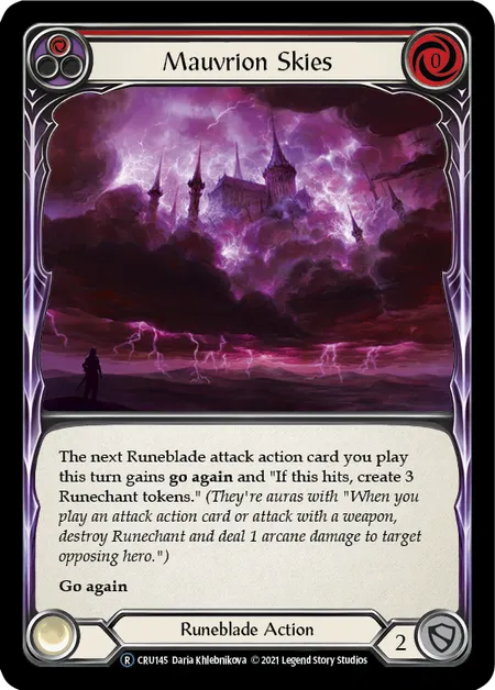 (CRU145) Flesh & Blood TCG Crucible of War - Unlimited Single: Mauvrion Skies (Red) (Regular)  Rare