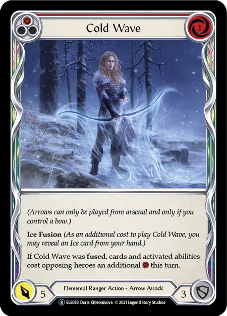 (ELE038) Flesh & Blood TCG Tales of Aria - Unlimited Single: Cold Wave (Red) (Rainbow Foil)  Rare