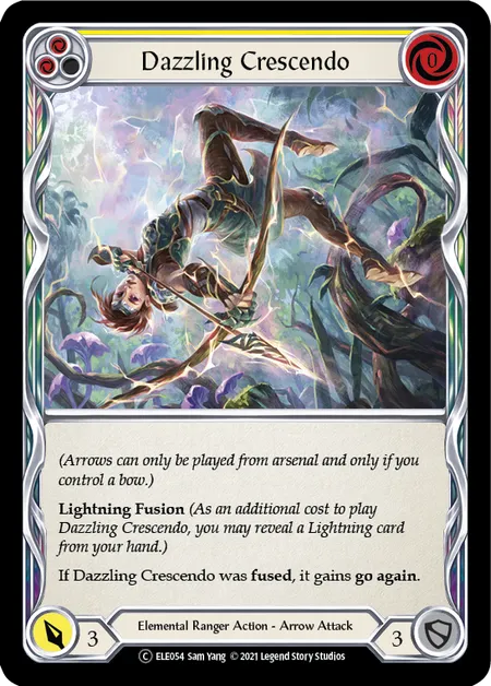 (ELE054) Flesh & Blood TCG Tales of Aria - Unlimited Single: Dazzling Crescendo (Yellow) (Rainbow Foil)  Common