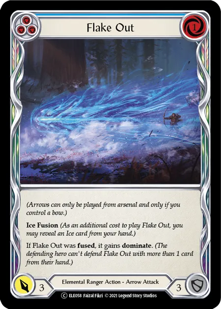 (ELE058) Flesh & Blood TCG Tales of Aria - Unlimited Single: Flake Out (Blue) (Rainbow Foil)  Common