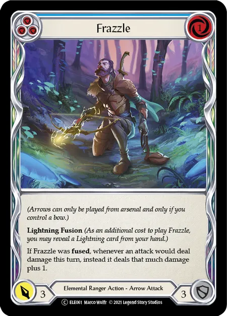 (ELE061) Flesh & Blood TCG Tales of Aria - Unlimited Single: Frazzle (Blue) (Rainbow Foil)  Common