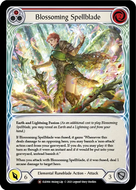 (ELE064) Flesh & Blood TCG Tales of Aria - Unlimited Single: Blossoming Spellblade (Rainbow Foil)  Majestic