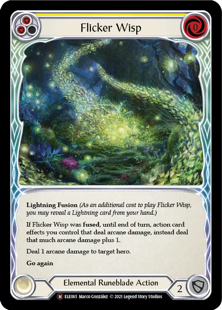 (ELE065) Flesh & Blood TCG Tales of Aria - Unlimited Single: Flicker Wisp (Rainbow Foil)  Majestic