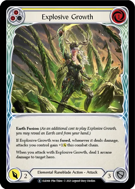 (ELE068) Flesh & Blood TCG Tales of Aria - Unlimited Single: Explosive Growth (Yellow) (Regular)  Rare