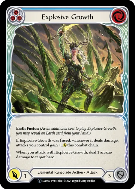 (ELE069) Flesh & Blood TCG Tales of Aria - Unlimited Single: Explosive Growth (Blue) (Regular)  Rare
