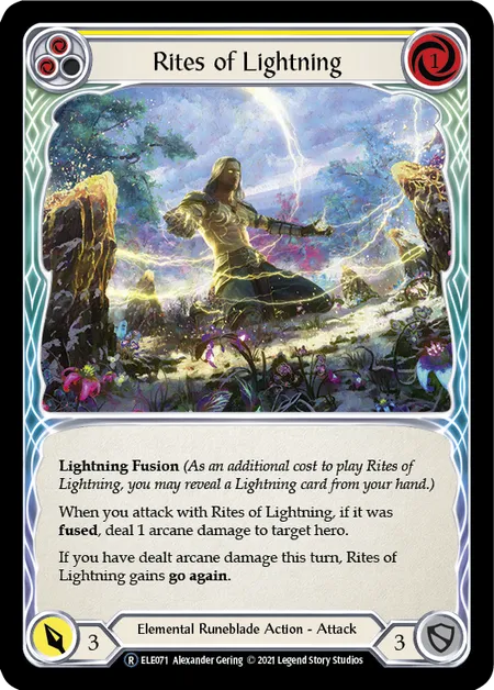 (ELE071) Flesh & Blood TCG Tales of Aria - Unlimited Single: Rites of Lightning (Yellow) (Regular)  Rare