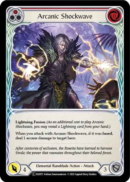 (ELE073) Flesh & Blood TCG Tales of Aria - Unlimited Single: Arcanic Shockwave (Red) (Rainbow Foil)  Common