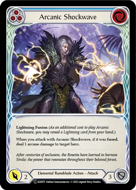 (ELE075) Flesh & Blood TCG Tales of Aria - Unlimited Single: Arcanic Shockwave (Blue) (Rainbow Foil)  Common