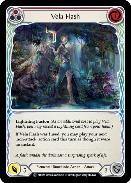 (ELE076) Flesh & Blood TCG Tales of Aria - Unlimited Single: Vela Flash (Red) (Regular)  Common