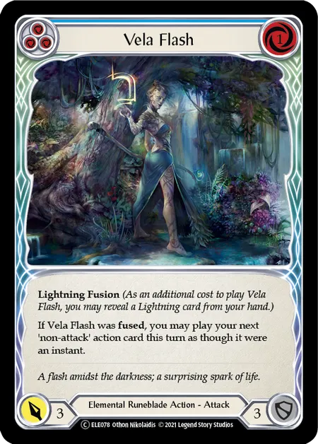 (ELE078) Flesh & Blood TCG Tales of Aria - Unlimited Single: Vela Flash (Blue) (Regular)  Common