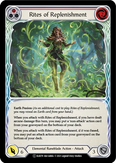 (ELE079) Flesh & Blood TCG Tales of Aria - Unlimited Single: Rites of Replenishment (Red) (Rainbow Foil)  Common