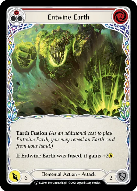 (ELE094) Flesh & Blood TCG Tales of Aria - Unlimited Single: Entwine Earth (Red) (Rainbow Foil)  Common