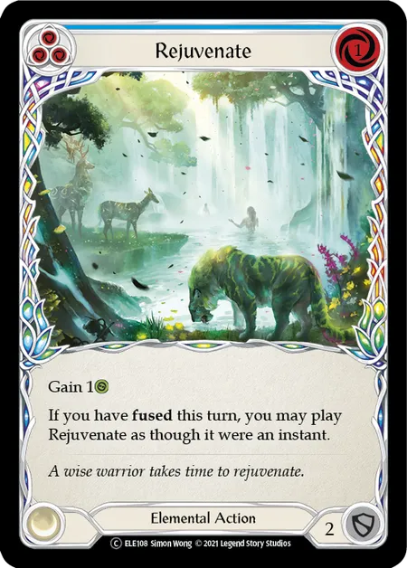 (ELE108) Flesh & Blood TCG Tales of Aria - Unlimited Single: Rejuvenate (Blue) (Rainbow Foil)  Common