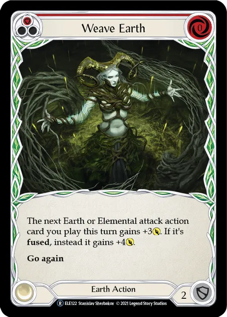 (ELE122) Flesh & Blood TCG Tales of Aria - Unlimited Single: Weave Earth (Red) (Rainbow Foil)  Rare