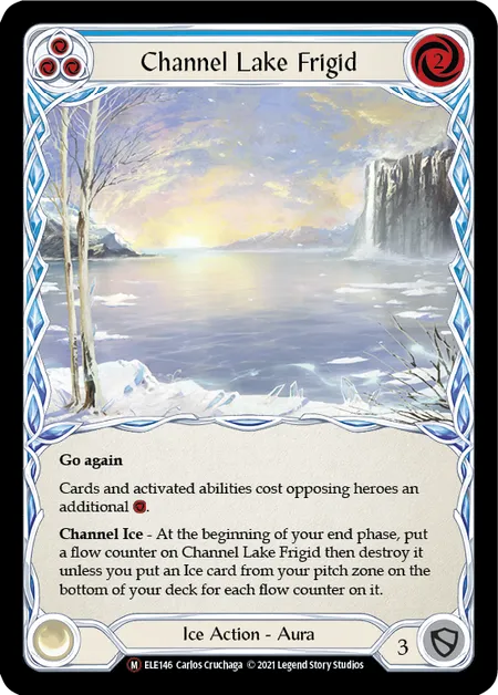 (ELE146) Flesh & Blood TCG Tales of Aria - Unlimited Single: Channel Lake Frigid (Rainbow Foil)  Majestic