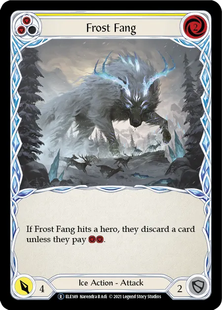 (ELE149) Flesh & Blood TCG Tales of Aria - Unlimited Single: Frost Fang (Yellow) (Regular)  Rare