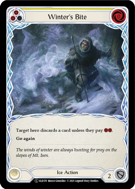 (ELE170) Flesh & Blood TCG Tales of Aria - Unlimited Single: Winter's Bite (Yellow) (Regular)  Common