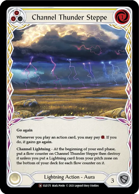 (ELE175) Flesh & Blood TCG Tales of Aria - Unlimited Single: Channel Thunder Steppe (Rainbow Foil)  Majestic