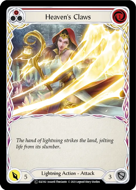 (ELE192) Flesh & Blood TCG Tales of Aria - Unlimited Single: Heaven's Claws (Red) (Rainbow Foil)  Common