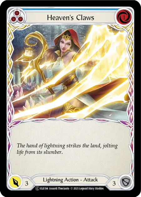 (ELE194) Flesh & Blood TCG Tales of Aria - Unlimited Single: Heaven's Claws (Blue) (Regular)  Common